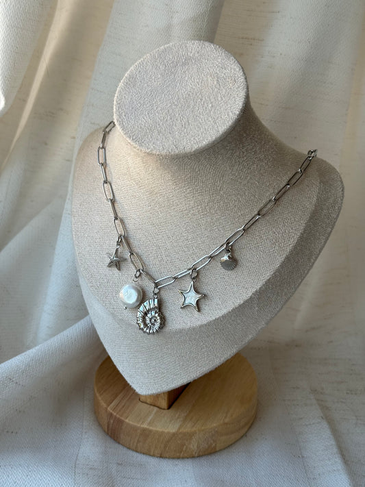 Charmkette Beach silber