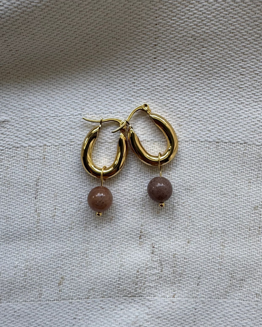 Chunky Stone Hoops